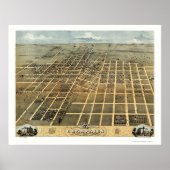Poster Champaign, IL Panoramic Map - 1869 (Devant)