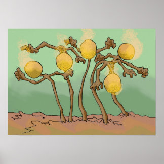 Poster champignon à lanterne japonaise
