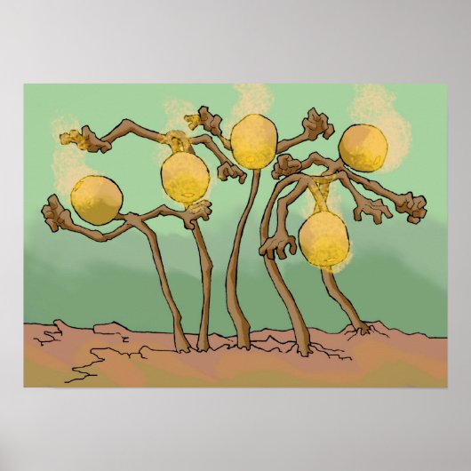 Poster champignon à lanterne japonaise (Devant)