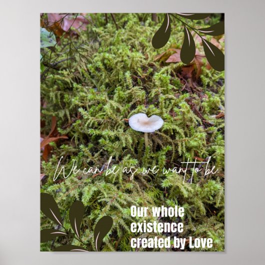 Poster Champignon Belknap avec Citation d'amour universel (Devant)