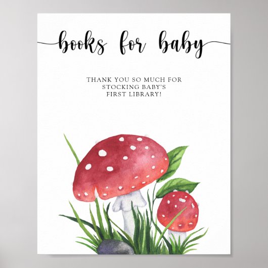 Poster Champignons aquarelle - livres pour bébé (Devant)