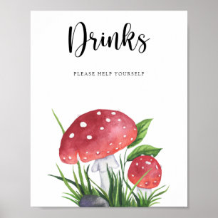 Poster Champignons - Boissons à servir soi-même