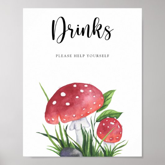 Poster Champignons - Boissons à servir soi-même (Devant)