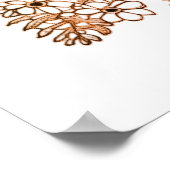 Poster Champignons Bown Clair sur Fond Noir sur un Mur (Coin)