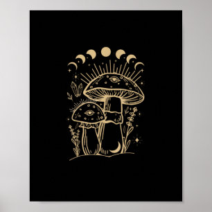Poster Champignons & Cottage Minimaliste Esthétique Gobl