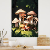 Poster Champignons dans la forêt (Cuisine)