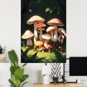 Poster Champignons dans la forêt (Bureau à domicile)