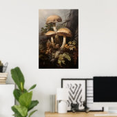 Poster Champignons dans la fougère de mousse, champignons (Bureau à domicile)