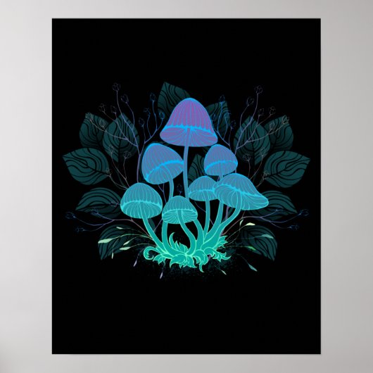 Poster Champignons dans les buissons (Devant)