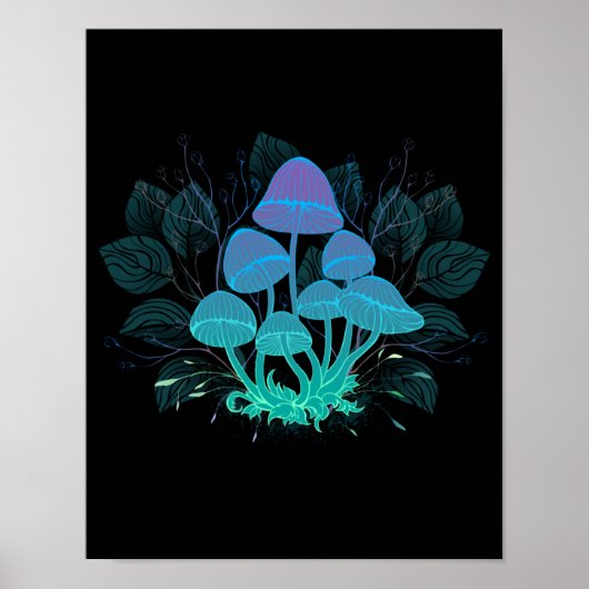 Poster Champignons dans les buissons (Devant)