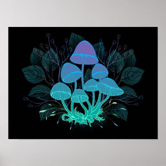 Poster Champignons dans les buissons (Devant)