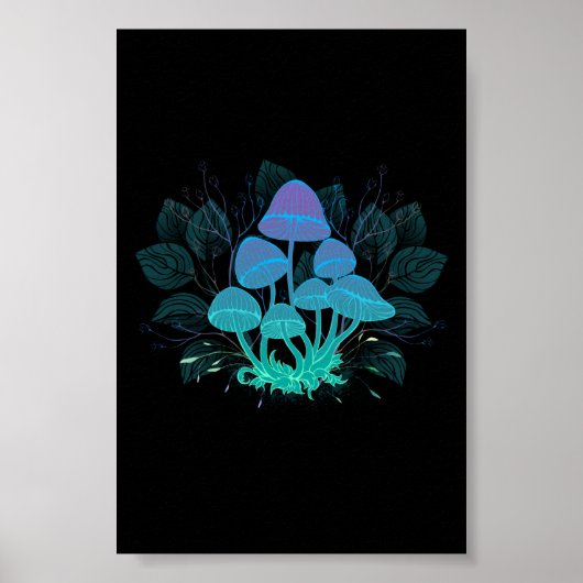 Poster Champignons dans les buissons (Devant)