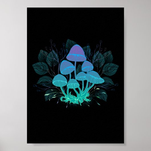 Poster Champignons dans les buissons (Devant)