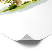 Poster Champignons d'aquarelle dans une clairière foresti (Coin)