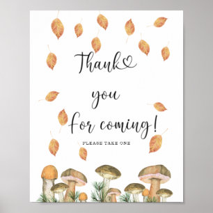 Poster Champignons d'automne - Merci d'être venu