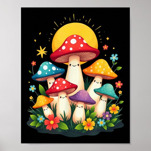 Poster Champignons de champignons de champignons de Paris (Devant)