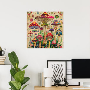 Poster Champignons de contes Fairytale