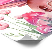 Poster Champignons de Fée Rose Cute Anniversaire (Coin)