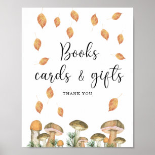 Poster Champignons de forêt à l'aquarelle, cartes de livr