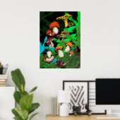 Poster Champignons de forêt et escargots (Bureau à domicile)