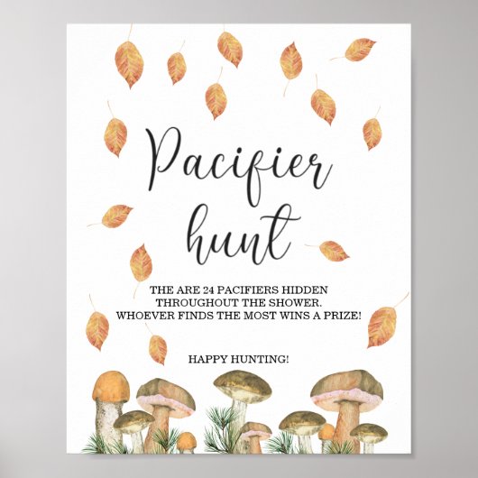 Poster Champignons de forêt - jeu de chasse à l'apaisemen (Devant)