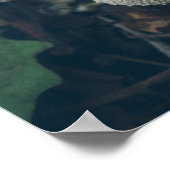 Poster Champignons de la boule blanche parmi les feuilles (Coin)