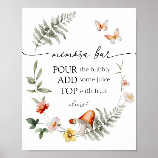 Poster Champignons de la forêt enchantés Mimosa Bar (Devant)