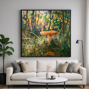 Poster Champignons de la jungle - Style peint Art de la n