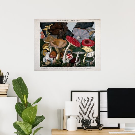 Poster Champignons des champignons (Bureau à domicile)