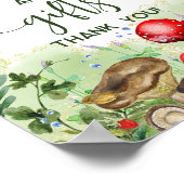 Poster Champignons des forêts de bois Ferns Script Livres (Coin)