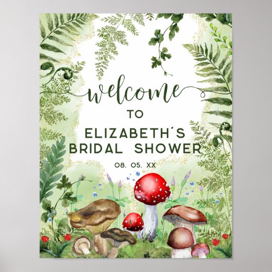 Poster Champignons des forêts de bois Ferroirs Script Bie (Devant)