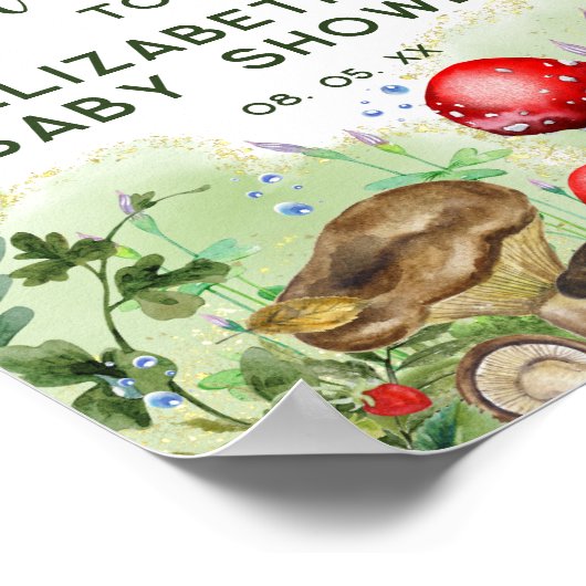Poster Champignons des forêts de bois Ferroirs Script Bie (Coin)
