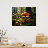Poster Champignons en pleine forêt (Cuisine)