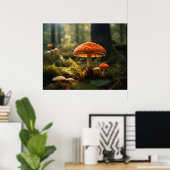 Poster Champignons en pleine forêt (Bureau à domicile)
