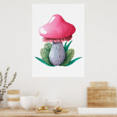 Poster Champignons Et Feuilles (Cuisine)