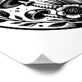 Poster Champignons et fleurs vintage  (Coin)