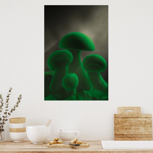 Poster Champignons fluorescents (Cuisine)