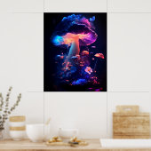 Poster Champignons Magiques Luminescents (Cuisine)