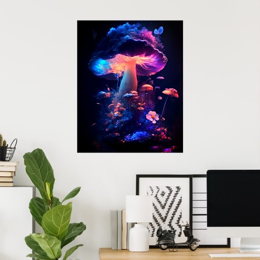 Poster Champignons Magiques Luminescents (Bureau à domicile)