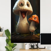 Poster Champignons mignons (Bureau à domicile)
