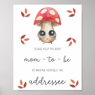 Poster Champignons mignons - Aidez la maman occupée Adres