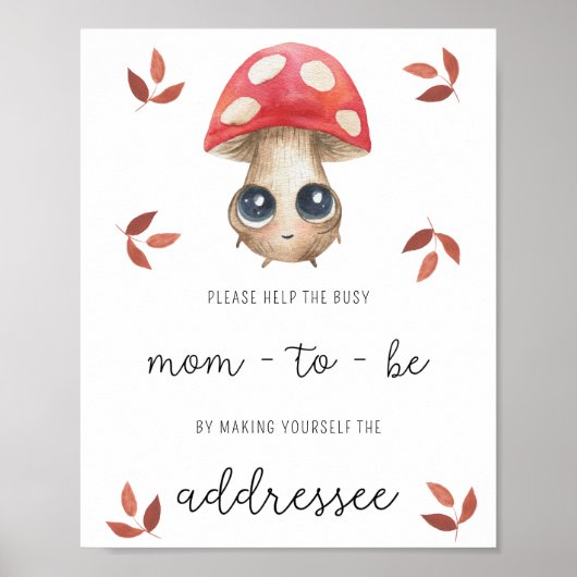 Poster Champignons mignons - Aidez la maman occupée Adres (Devant)