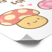 Poster Champignons mignons dans mon coeur pour vous amour (Coin)