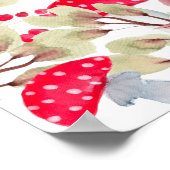 Poster Champignons mignons forêt rustique baby shower acc (Coin)