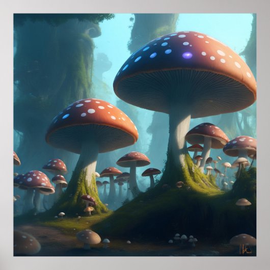 Poster Champignons, Nature, Art Concept (Devant)