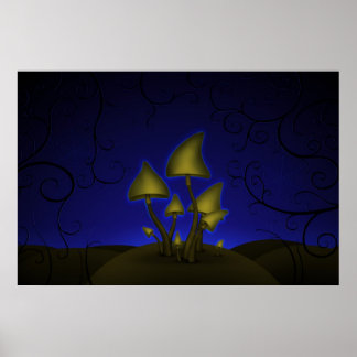 Poster Champignons (Nuit d'Halloween)