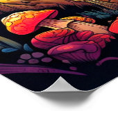 Poster Champignons psychédéliques après minuit (Coin)