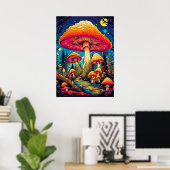 Poster Champignons psychédéliques après minuit (Bureau à domicile)