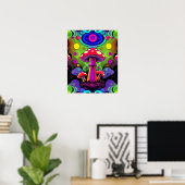 Poster Champignons Rétro Colorés Vibrants Psychedéliques (Bureau à domicile)