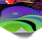 Poster Champignons Rétro Colorés Vibrants Psychedéliques (Coin)